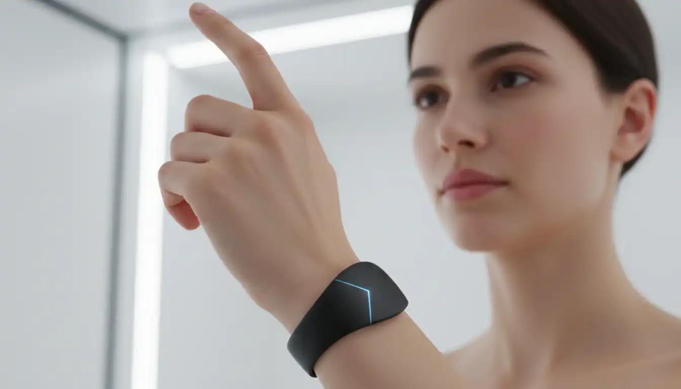 Close-up of a neural wristband used for gesture control