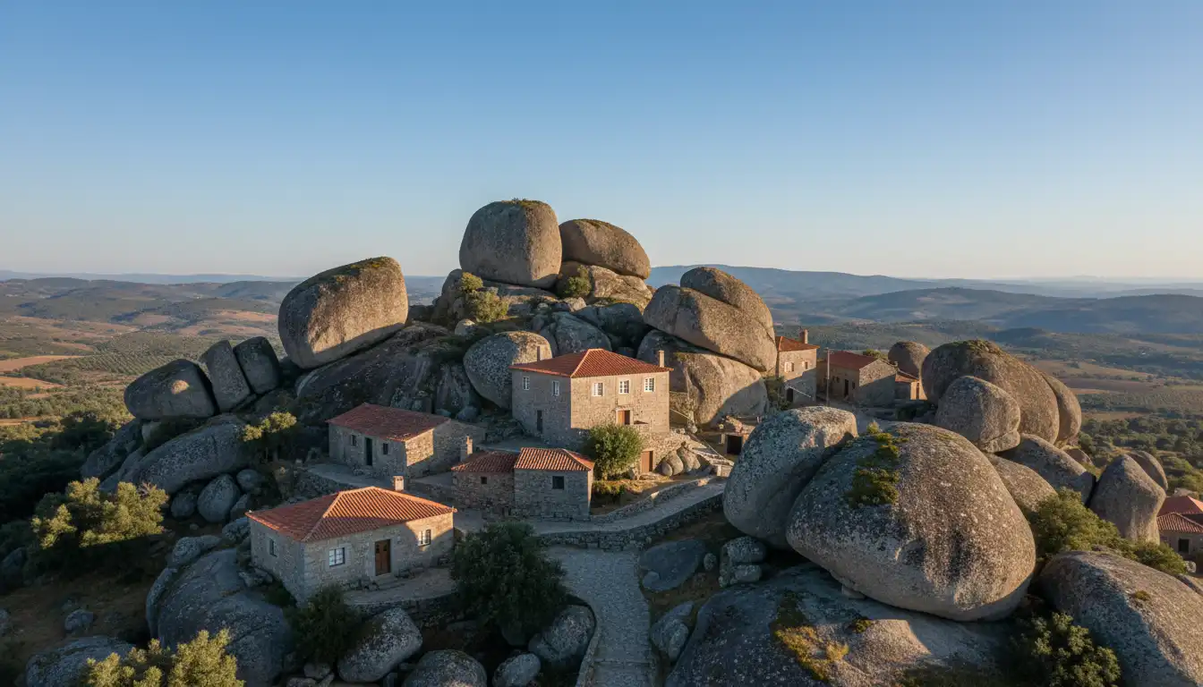 Monsanto village built into boulders